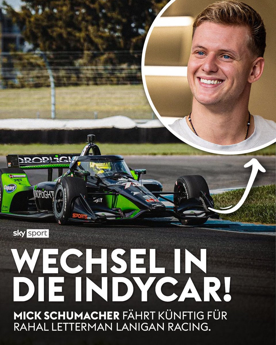 Mick Schumachers Wechsel in die IndyCar-Serie ist perfekt! ✅ 

Er schließt sich dem Team Rahal Letterman Lanigan Racing (RLL) an und wird dort mit dem US-Amerikaner Graham Rahal sowie dem Engländer Louis Foster das Fahrertrio bilden. Dies teilte RLL am Montag mit. 

Er sei
