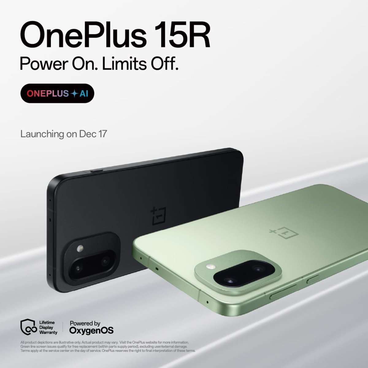 tsaikumar1989's tweet image. .#OnePlus 15R is launching on 17th December in India.

The OnePlus 15R will come in two colours: Charcoal Black and Mint Breeze.  
The OnePlus Pad Go 2 will support a stylus and 5G.  
#OnePlus15R #OnePlusPadGo2