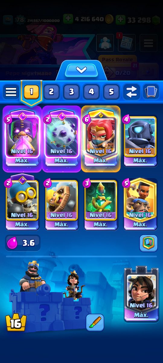 Joseantoni36367's tweet image. Es es la actualización y ya me subía a nuestra waifu la bandida líder al nivel 16 y con ella mi primer mazo con todo al 16 y con el lo usaré mucho en el diciembre con la versión heroica del mini pekka.
#BossBandit
#ClashRoyale 
#royaleapi