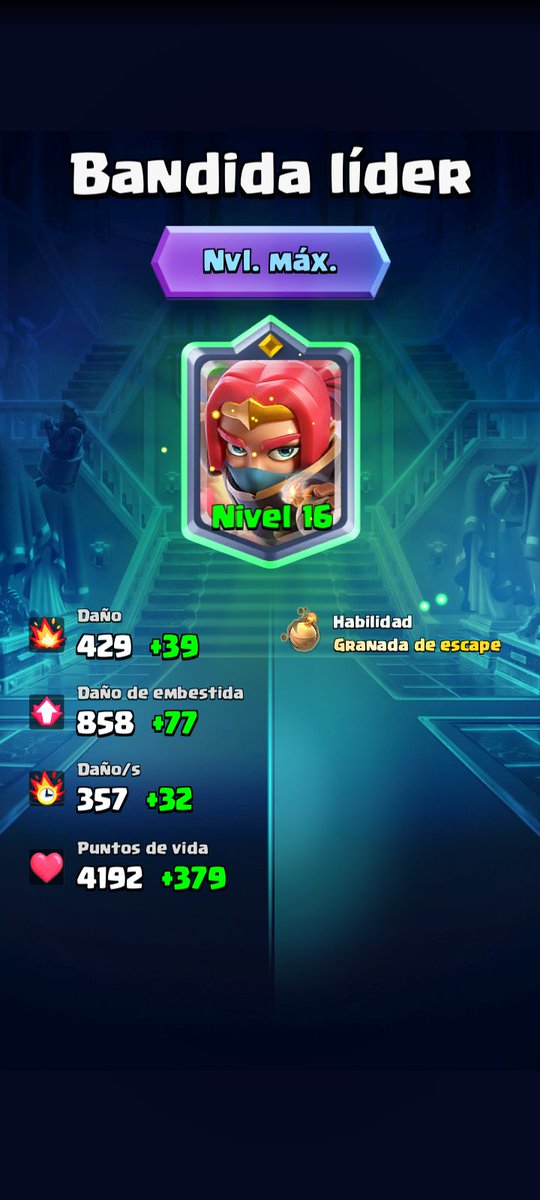 Joseantoni36367's tweet image. Es es la actualización y ya me subía a nuestra waifu la bandida líder al nivel 16 y con ella mi primer mazo con todo al 16 y con el lo usaré mucho en el diciembre con la versión heroica del mini pekka.
#BossBandit
#ClashRoyale 
#royaleapi