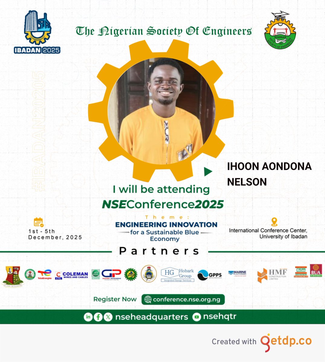 IhoonNelson's tweet image. I will be attending the 2025 Nigerian Society of Engineers National Conference at Ibadan @nsehqtr 
#Engineering #Engineeringstudent 
#Innovation