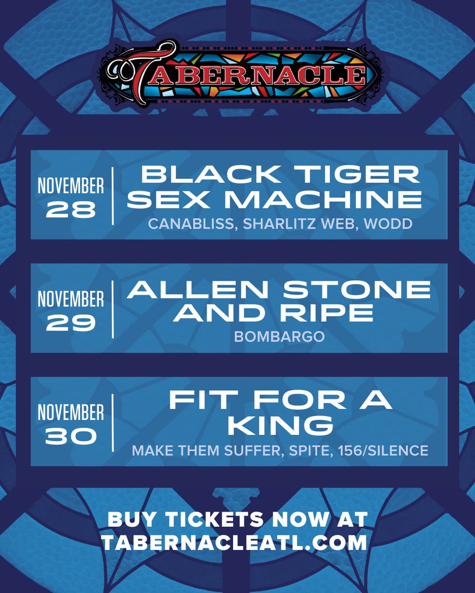 This week’s lineup is stuffed with bangers. Black Tiger Sex Machine, Allen Stone, AND Fit For A King? Pass the gravy and grab your tickets: livemu.sc/4gtofCk 🦃🎫