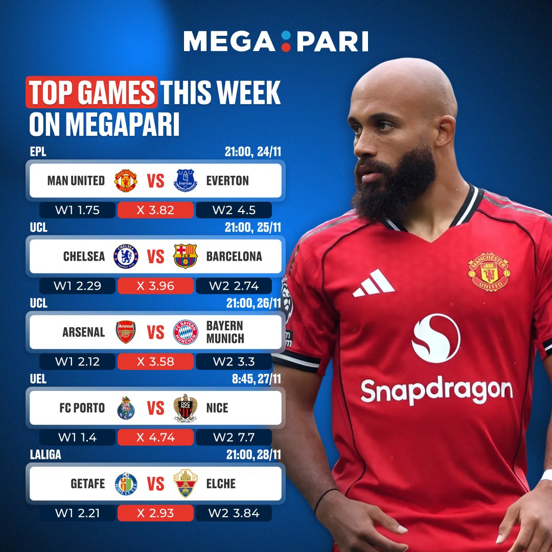 megapari_ngr's tweet image. 🔥TOP GAMES OF THE WEEK🔥

UCL shocks, UEL midweek heat, EPL &amp;amp; LaLiga full drama — Europe dey cook! 🔥⚽️

📌 Check this week’s top picks &amp;amp; place your bets!
 megapari.media/4pycSNc

#Megapari #UCL #UEL #EPL #LaLiga #Football