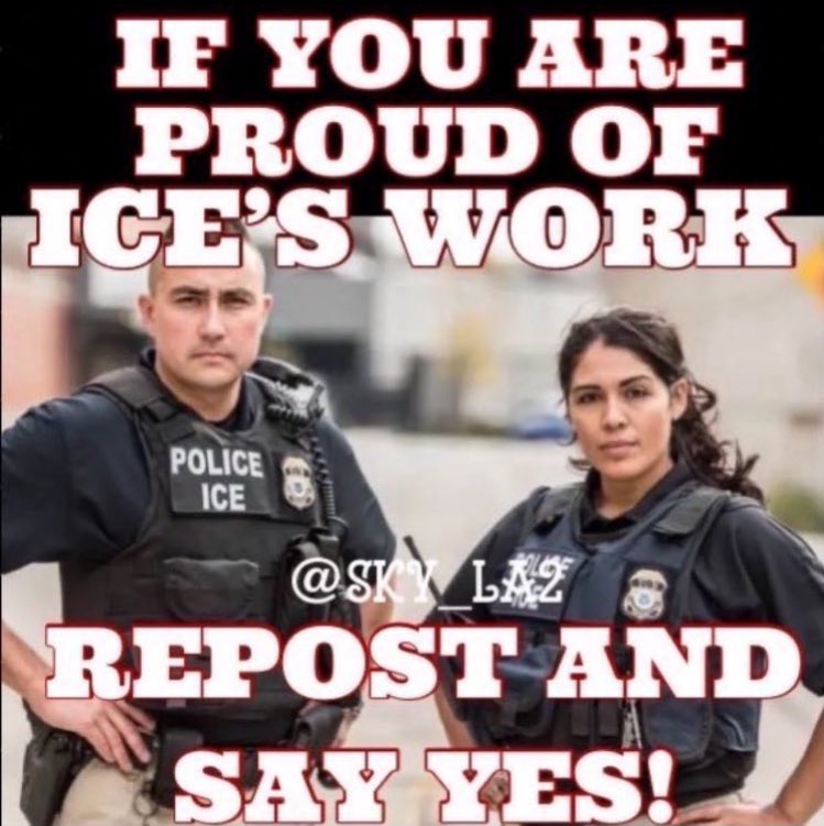 Sky_La2's tweet image. Do you support ICE? 

YES or NO