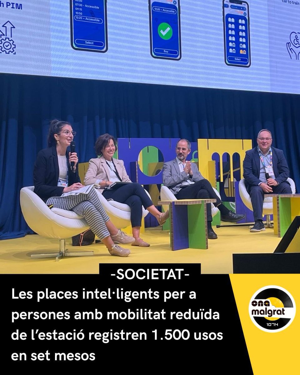 Les places d'aparcament de l'estació de tren han registrat 1.500 ocupacions en els primers mesos de funcionament. L'Ajuntament va presentar les dades a l'Smart City Expo World Congress.

🎙️Escolta l’entrevista amb la regidora de Mobilitat, Carme Ponsa, a onamalgrat.cat/news/les-place…