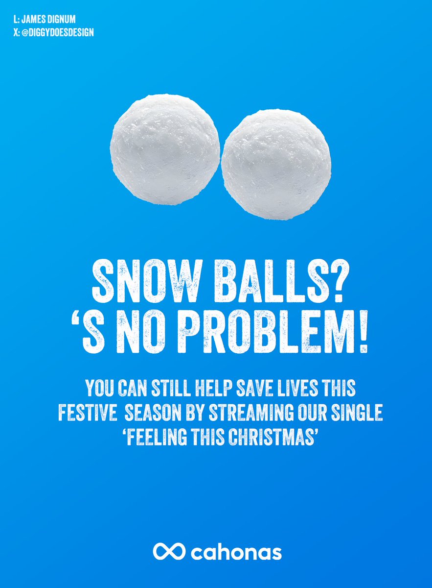 DiggyDoesDesign's tweet image. Another one for today&apos;s @OneMinuteBriefs challenge Create posters to promote the charity single #FeelingThisChristmas and help catapult
@CahonasScotland to Christmas number one while raising awareness of testicular cancer.  #Cahonas