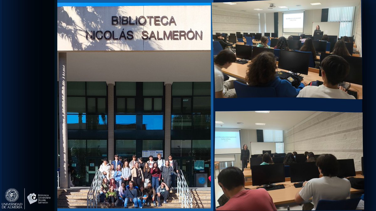 📚 Hemos recibido al alumnado de 1.º de Bachillerato Internacional (IES Celia Viñas).
🏛️ Visita a la <a href="/bibliotecaUAL/">Biblioteca UAL</a>  y sesión práctica sobre búsqueda de información científica 🔎📖 para sus trabajos.
🙌 ¡Gracias por venir!
#soyUAL #biblioual