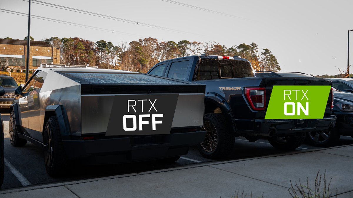 PowerGPU's tweet image. A CyberTruck parked next to my truck, so I had to do it 😂🤣