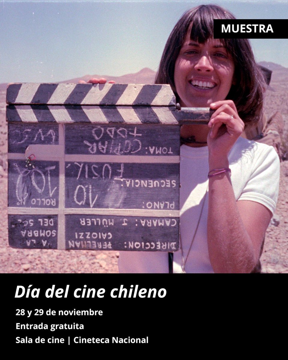 CinetecaChile's tweet image. Junto a @redsalascl conmemoramos el #Diadelcinechileno 🎬, en memoria de la cineasta y actriz Carmen Bueno y el camarógrafo Jorge Müller 🕯️

🗓️ 28 y 29 de noviembre
🎟️ Entrada gratuita 
👉 Reserva tu ticket aquí: tr.ee/saIBZo