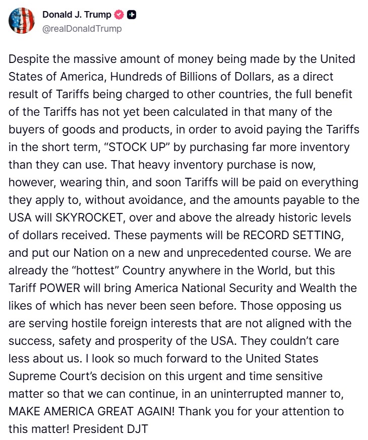 Commentary Donald J. Trump Posts From Truth Social tweet media