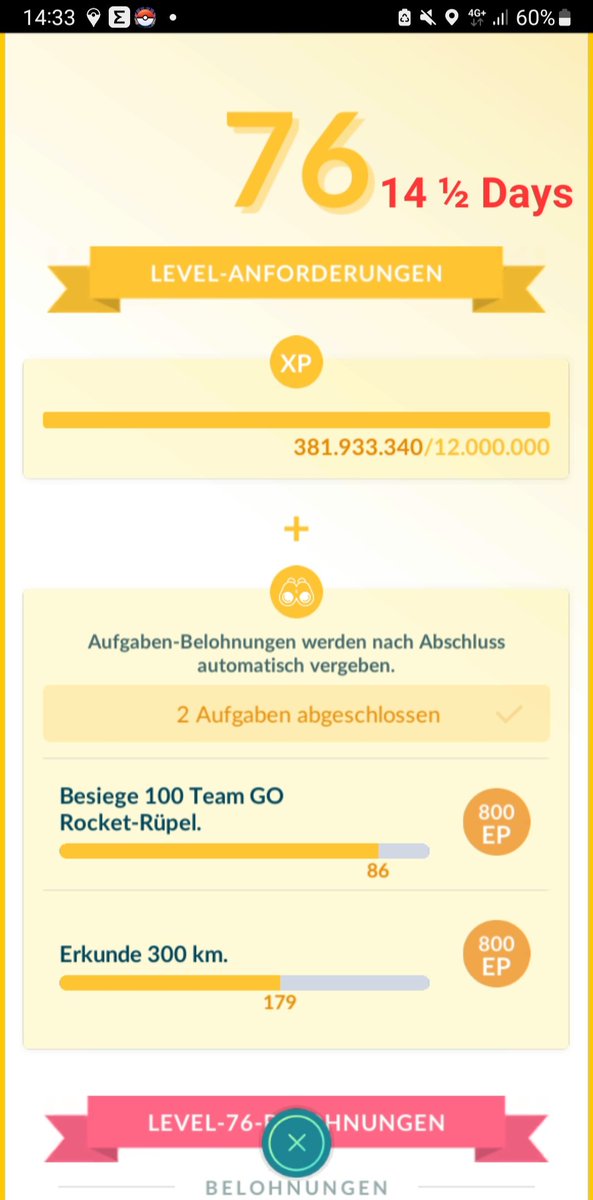 TSBxTanobyKey's tweet photo. LV75 (Day 14 ½) 14Rockets and 121Km to go + Weekly Progress &amp; SilverBottleCap👍✅️ https://t.co/F3HxARvD9G