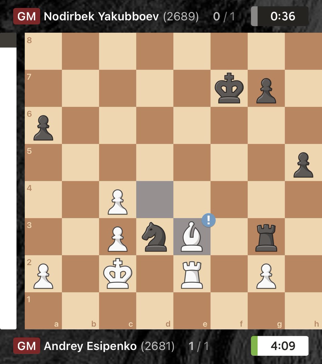 thechessnerd's tweet image. Esipenko beats Yakubboev 🇺🇿 with a Golden Opportunity to qualify for the Candidates 2026 tomorrow!