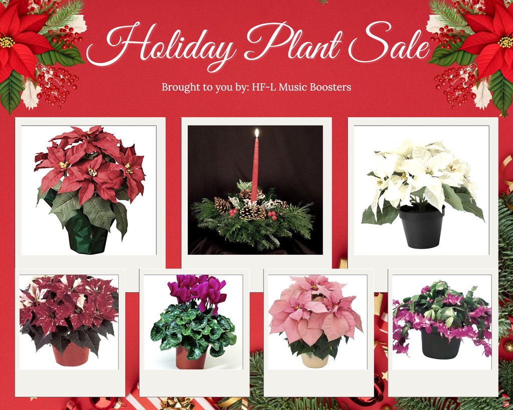 HFLCSD's tweet image. 🎶 The HF-L Music Boosters Holiday Plant Sale is NOW OPEN through Nov. 24! 🌺 Order online to support music programs at Lima, Manor, Middle &amp;amp; High School: hf-l-music-boosters.square.site/s/shop

📦 Pickup: Dec. 12 (6–9p) &amp;amp; Dec. 13 (9a–12p) 💛🖤 #WeAreHFL