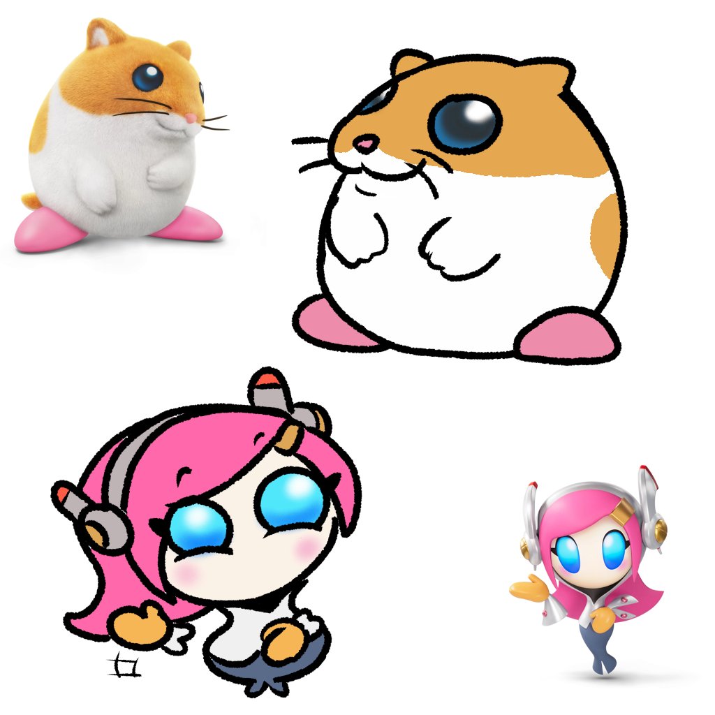 DoobusGoobus's tweet image. I was going to just draw Rick from Kirby Air Riders, but I ended up not changing him at all because he's already perfect. So I added Susie to make it only half a plagiarism.