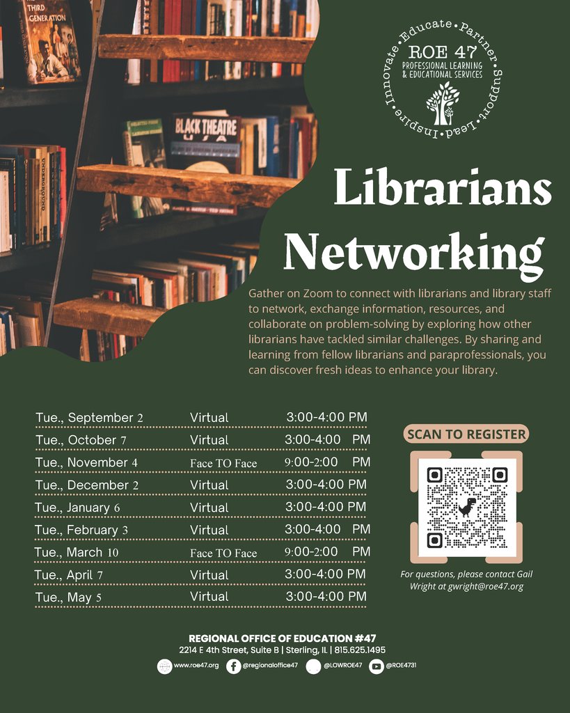 LOWROE47's tweet image. JOIN US for December&apos;s Librarian Networking  Session 
December 2nd @  3:00pm - 4:00pm
Register here :forms.fillout.com/t/eGfXMqJE19us…