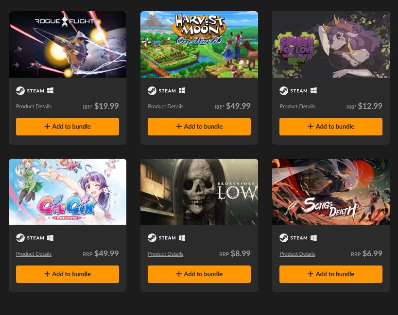 Build Your Own Bento Bundle on Fanatical (starting at 3 games for $9.99) buff.ly/4kf5fsF #ad 

-The Devil Within: Satgat 
-Berserk Boy 
-Noctuary 
-ROGUE FLIGHT 
-Gal*Gun Returns 
-Not Monday Cafe 
-Flower in Us 
&amp; more