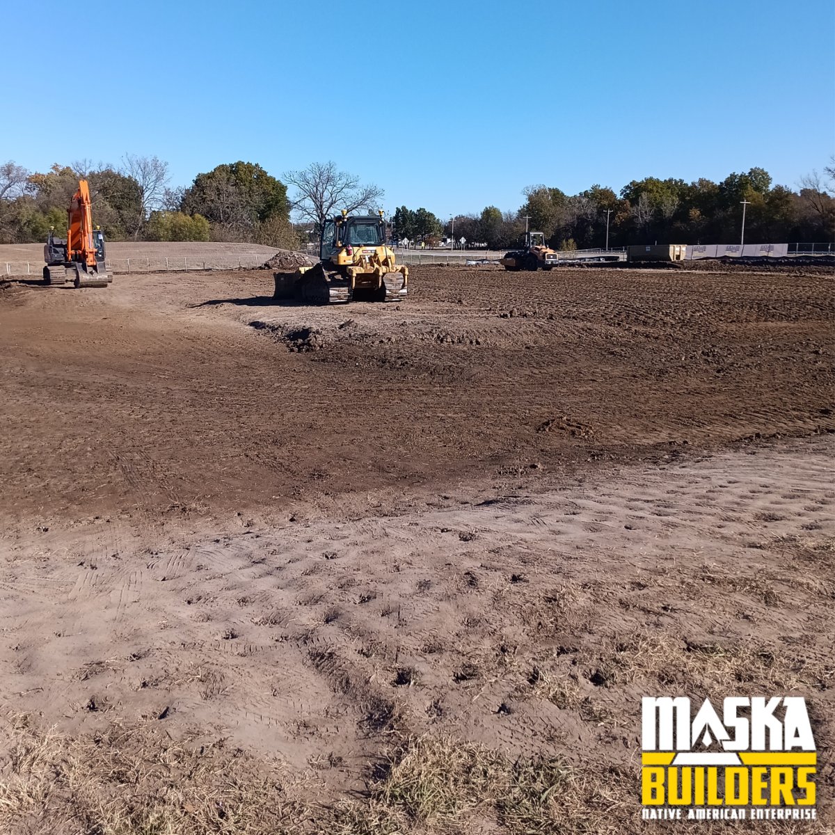 Progress is moving forward at the Muscogee Nation Visitor Center in Okmulgee as crews shape the grounds, refine grades, and prep the foundation for the next phase. Big thanks to James &amp; Jason for keeping the site moving. Proud to support this meaningful project. 🚜✨