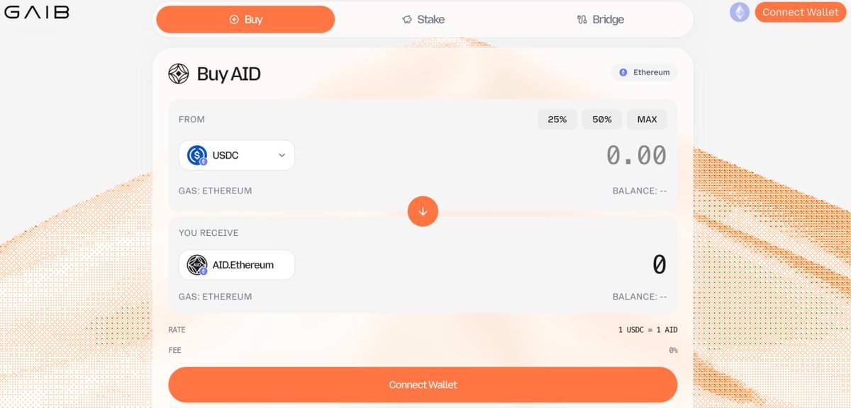 GAIB is finishing up the product upgrade including the transparency page, $AID redemption and $sAID unstaking 🔶
And now you can swap your AID to USD (USDC)
👉 aid.gaib.cc/?buy 
$GAIB #GAIB