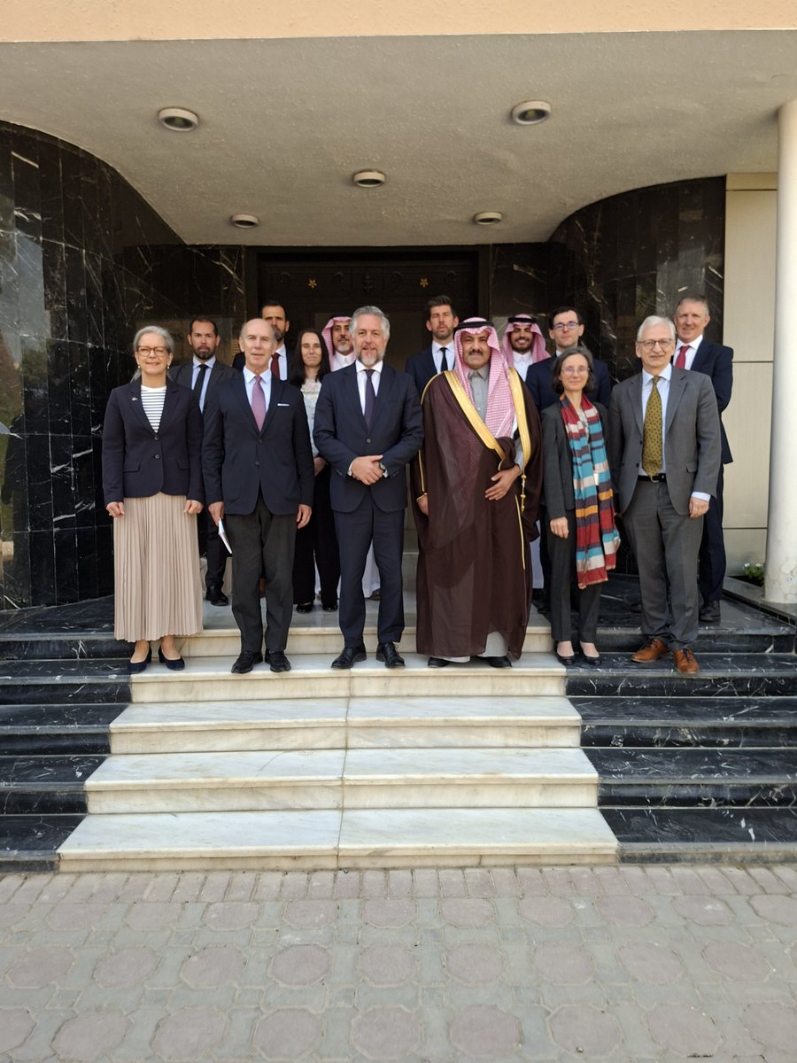 Pleasure to have today as guest of the EU Heads of Mission to Yemen, HE Mohamed AlJabir, Saudi Ambassador to Yemen, to discuss peace efforts in Yemen and delopments in the Red Sea.