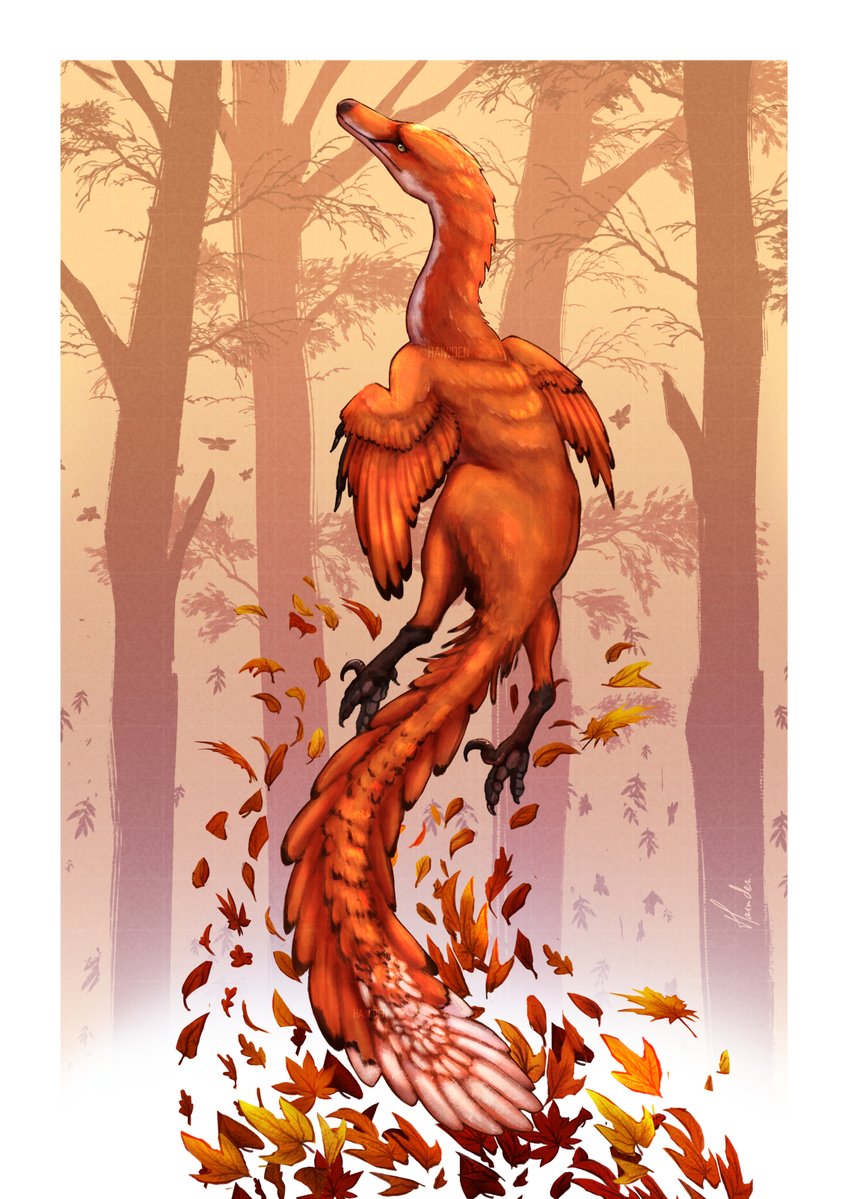 Haiwden's tweet image. November print:🦊Red Velociraptor 

#velociraptor #dinosaurs #paleoart