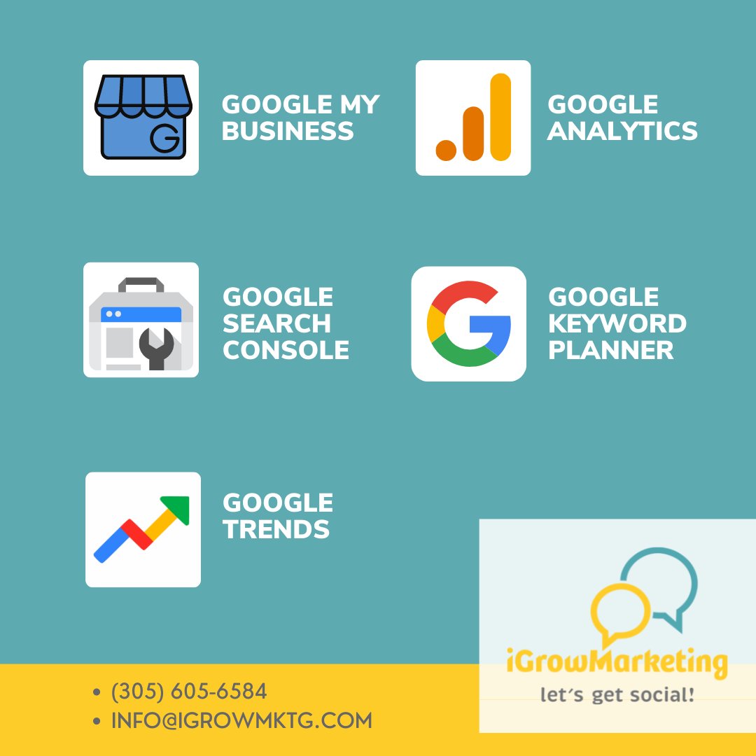 iGrowMarketing's tweet image. #Google provides many valuable tools that you can use to optimize your #website content and increase visibility to prospective customers. 

These are some of the Best #GoogleTools for #SEO in 2025!