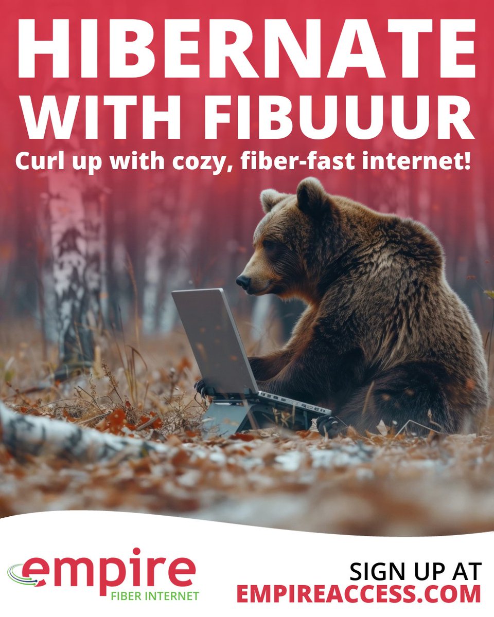 🐻❄️ Hibernate with FIBUUUR! 💤

Stay cozy this season with Empire Fiber Internet. Perfect for streaming, gaming, and scrolling all winter long.⚡Bundle up, log on, and let the hibernation begin! 🏠❤️

 👉 empireaccess.com

#EmpireFiberInternet #StayConnected #CozySeason