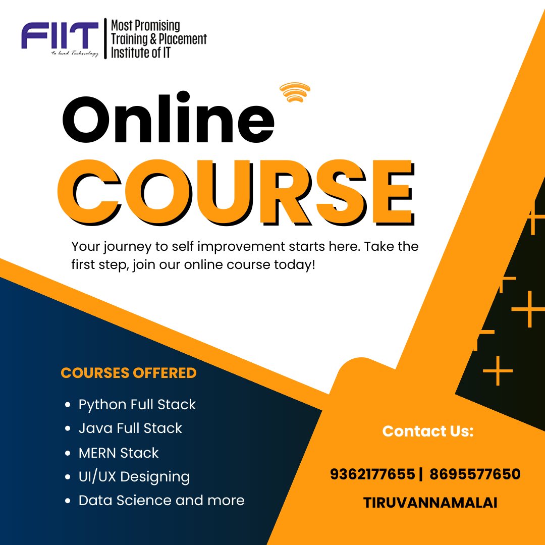 Fiit_Tvm's tweet image. 🚀 Upgrade Your Skills from Home!
💻 FIIT presents Online Courses designed for students, job seekers &amp;amp; working professionals who want to grow in the IT industry.

#FIIT #OnlineCourse #LearnFromHome #PythonFullStack #JavaFullStack #MERNStack #UIUXDesign #DataScience 🚀