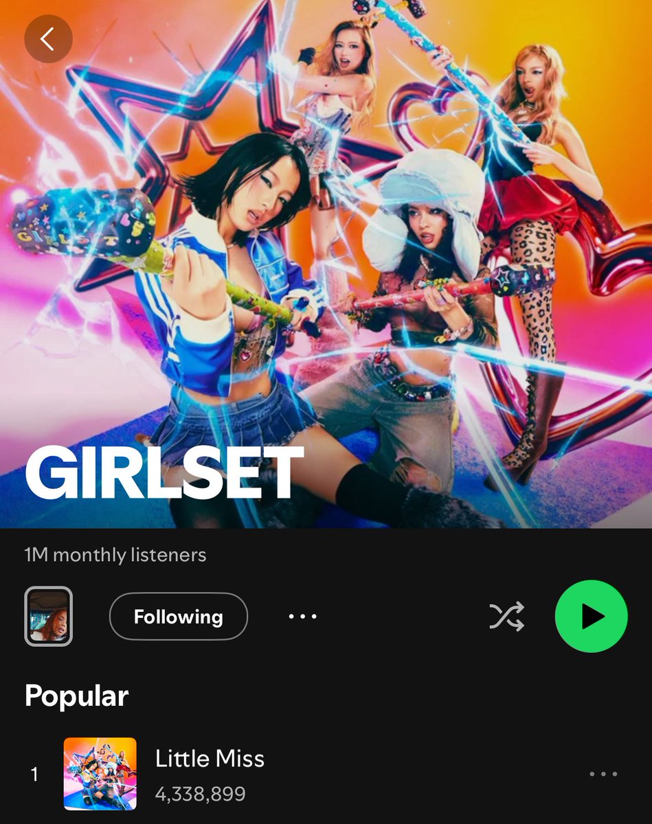 GirlsetGlobal's tweet image. #GIRLSET has officially surpassed 1M monthly listeners on spotify with only 2 songs! surpassing #VCHA’s peak of 758k