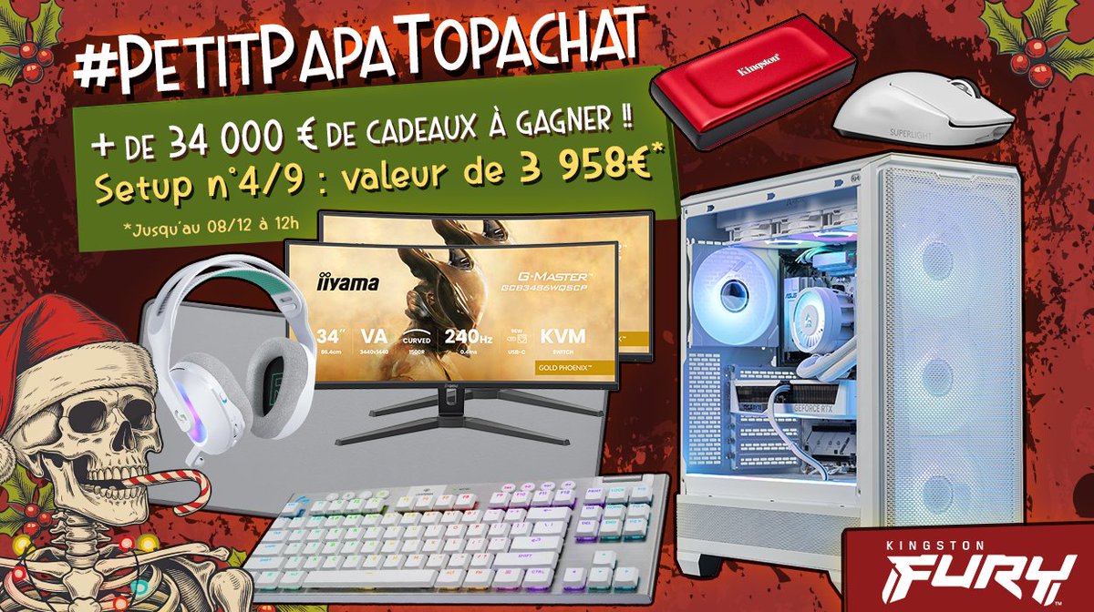 TopAchat's tweet image. Concours 🎁 Petit Papa TopAchat 🎄 
🔥 + 34 000 € de matos à gagner !

On continue avec le Setup 4 de 3958€ !

Pour participer :
🔁 RT ce tweet
➡ Follow @TopAchat 
💬 Commente avec #PetitPapaTopAchat 

Participe aussi ici ⬇
topachat.com/p/content/conc… 
🍀 TAS le 08/12 à 12h…