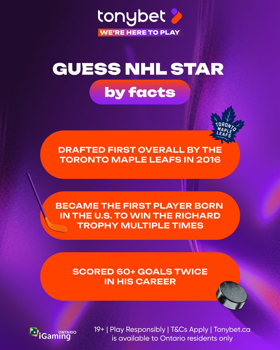tonybet_ca's tweet image. Who’s the NHL superstar behind these facts? 🏒

Drop your guess ⬇️

#torontomapleleafs #tonybet