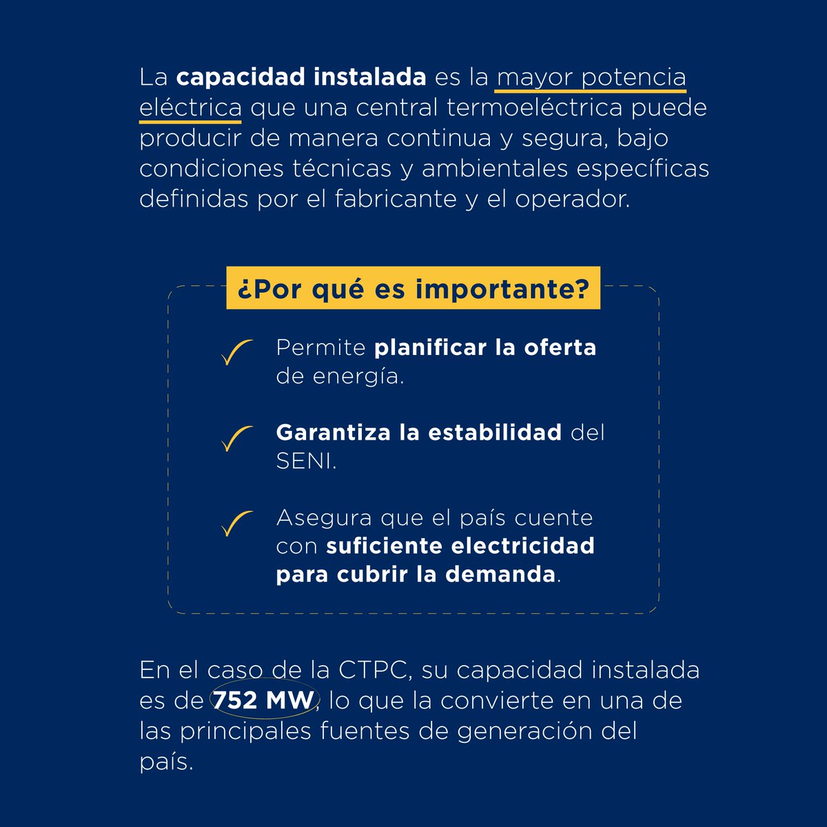 egepcrd's tweet image. La capacidad instalada de EGEPC representa una parte clave de la energía disponible en la República Dominicana, apoyando el desarrollo y el bienestar de millones de dominicanos. ⚡🇩🇴

#GlosarioEnergético #CapacidadInstalada #PuntaCatalina #CTPC #EGEPC #SectorEléctrico