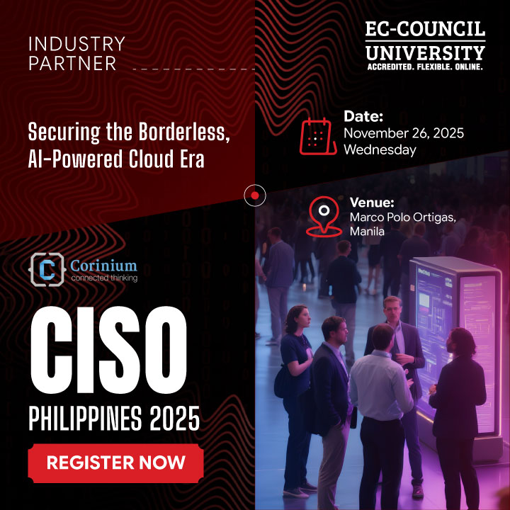 EC_Council_Univ's tweet image. CISO Philippines 2025 is happening on November 26 at Marco Polo Ortigas, Manila, bringing together the country’s top cybersecurity leaders.

Register with code APAC20 for an exclusive discount: hubs.ly/Q03BJymC0

#CISOPH #CISO #CybersecurityEvents #Cybersecurity #InfoSec