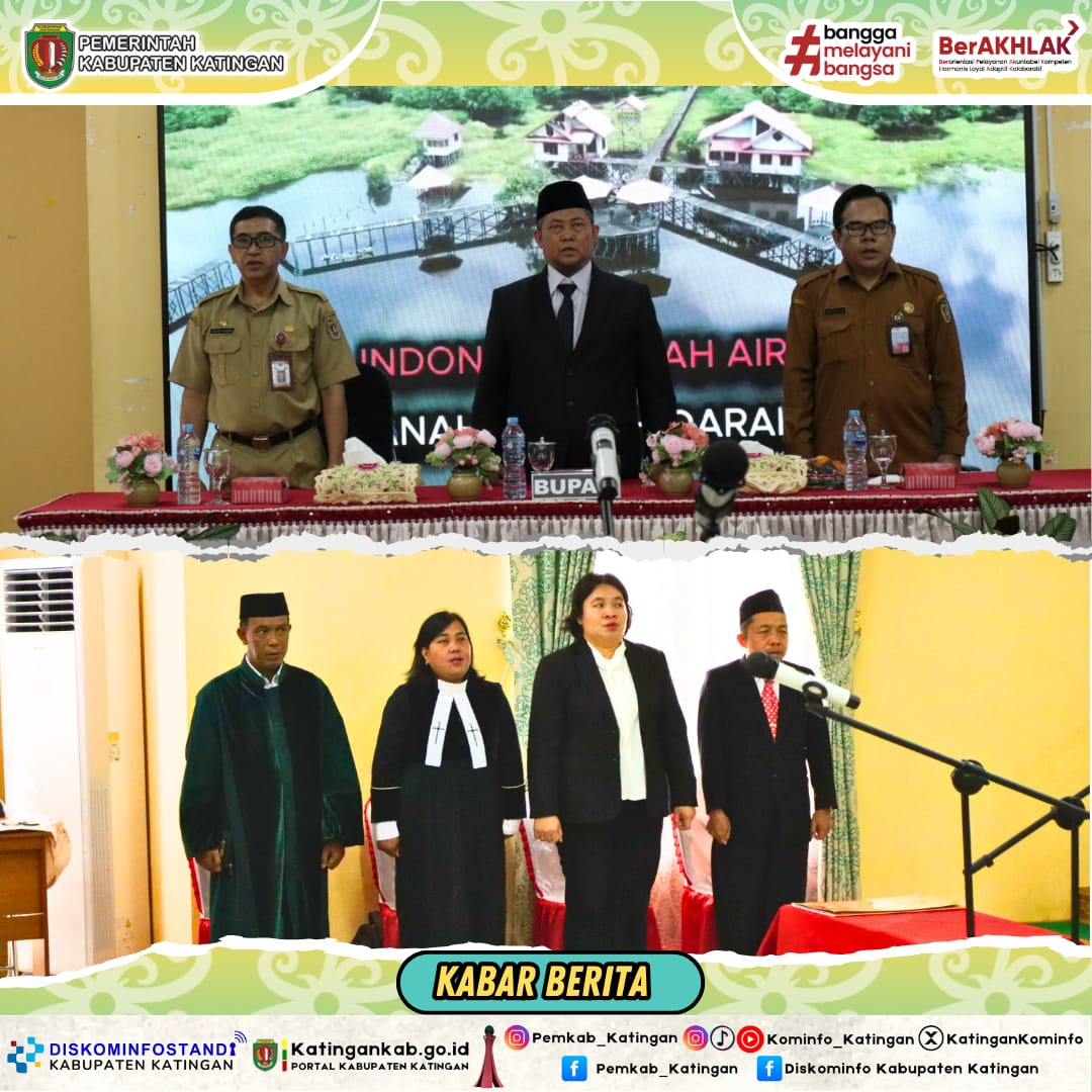 Bupati Katingan, Saiful, menghadiri sekaligus melantik Pejabat Eselon II pada acara Pelantikan dan Pengambilan Sumpah Janji Jabatan Pejabat Administrator dan Pengawas di Lingkungan Pemerintah Kabupaten Katingan, bertempat di Aula BKPSDM Kabupaten Katingan. Senin (24/11/2025)