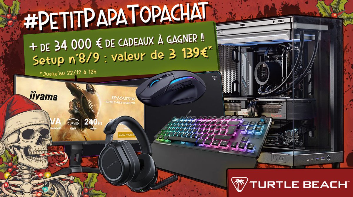 Concours 🎁 Petit Papa TopAchat 🎄 
🔥 + 34 000 € de matos à gagner !

C'est reparti avec le Setup 8 de 3139€ !

Pour participer :
🔁 RT ce tweet
➡ Follow <a href="/TopAchat/">TopAchat #XmasDeals 🔥</a> 
💬 Commente avec #PetitPapaTopAchat 

Participe aussi ici ⬇
topachat.com/p/content/conc… 
🍀 TAS le 22/12 à 12h