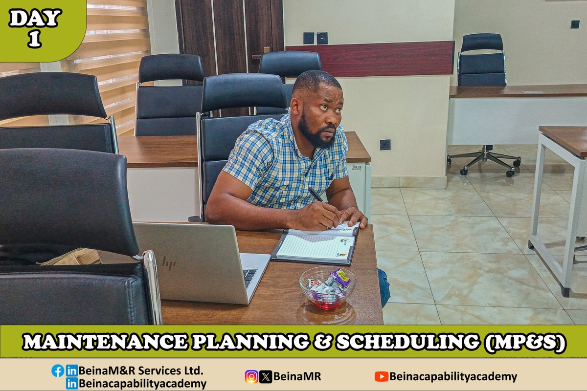 BeinaMR's tweet image. Day 1 of 3: Maintenance Planning &amp;amp; Scheduling (MP&amp;amp;S) Masterclass @BeinaMR 

Today marked the beginning of a transformative 3-day masterclass focused on building excellence in Maintenance Planning and Scheduling.