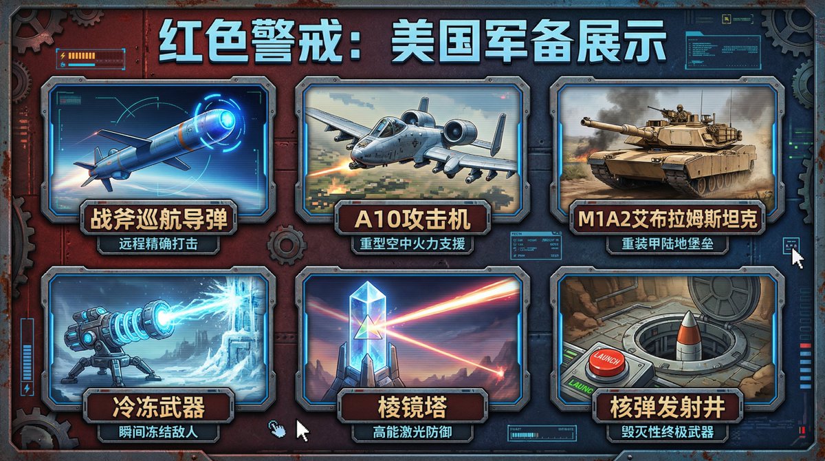 로바트에서 거대한 캔버스를 열고 레드 얼럿의 고전 무기를 모두 그렸습니다!
흥분한!
마치 어린 시절 인터넷 카페에서 봤던 전쟁 기억을 가져다가 무한히 확대해서 볼 수 있는 전술 무기 박물관으로 재구성한 것 같