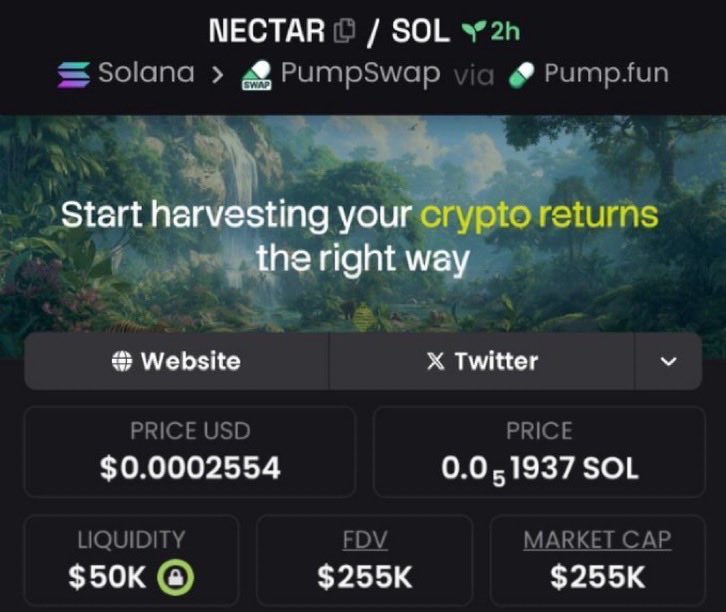 TheSolanaWhale's tweet image. $NECTAR 💎 $34K → $255K MC — 7.5x move 🚀
Clean momentum, sharp swing, another standout chart action. 📈