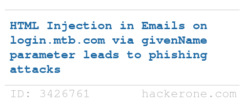 disclosedh1's tweet image. M&amp;amp;T Bank Vulnerability Disclosure disclosed a bug submitted by ozgun32: hackerone.com/reports/3426761 #hackerone #bugbounty