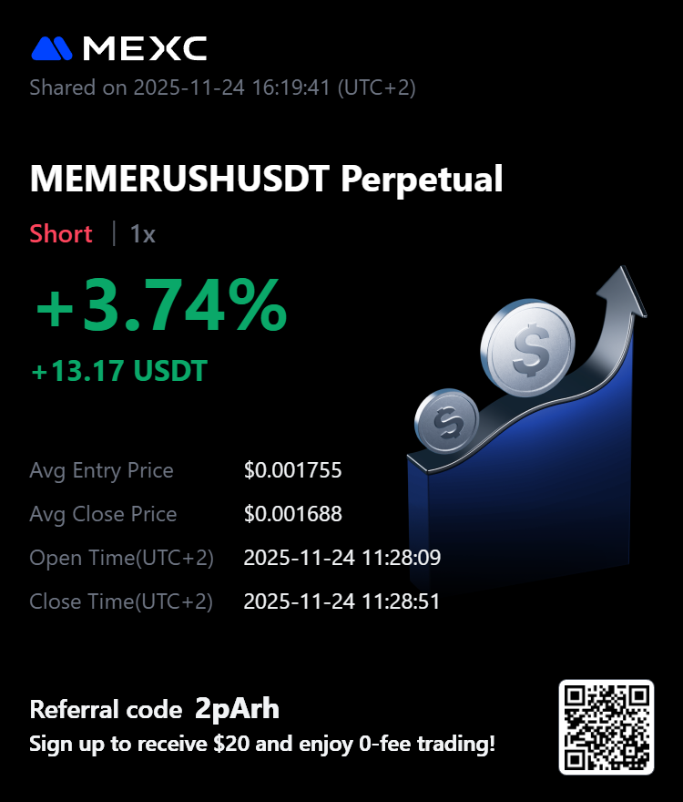 BnAlphaChecker's tweet photo. Have you already earned at least $100 today?
$MEMERUSH #67 $67
#CryptoMarket #MEXC https://t.co/hmJB41uYKm
