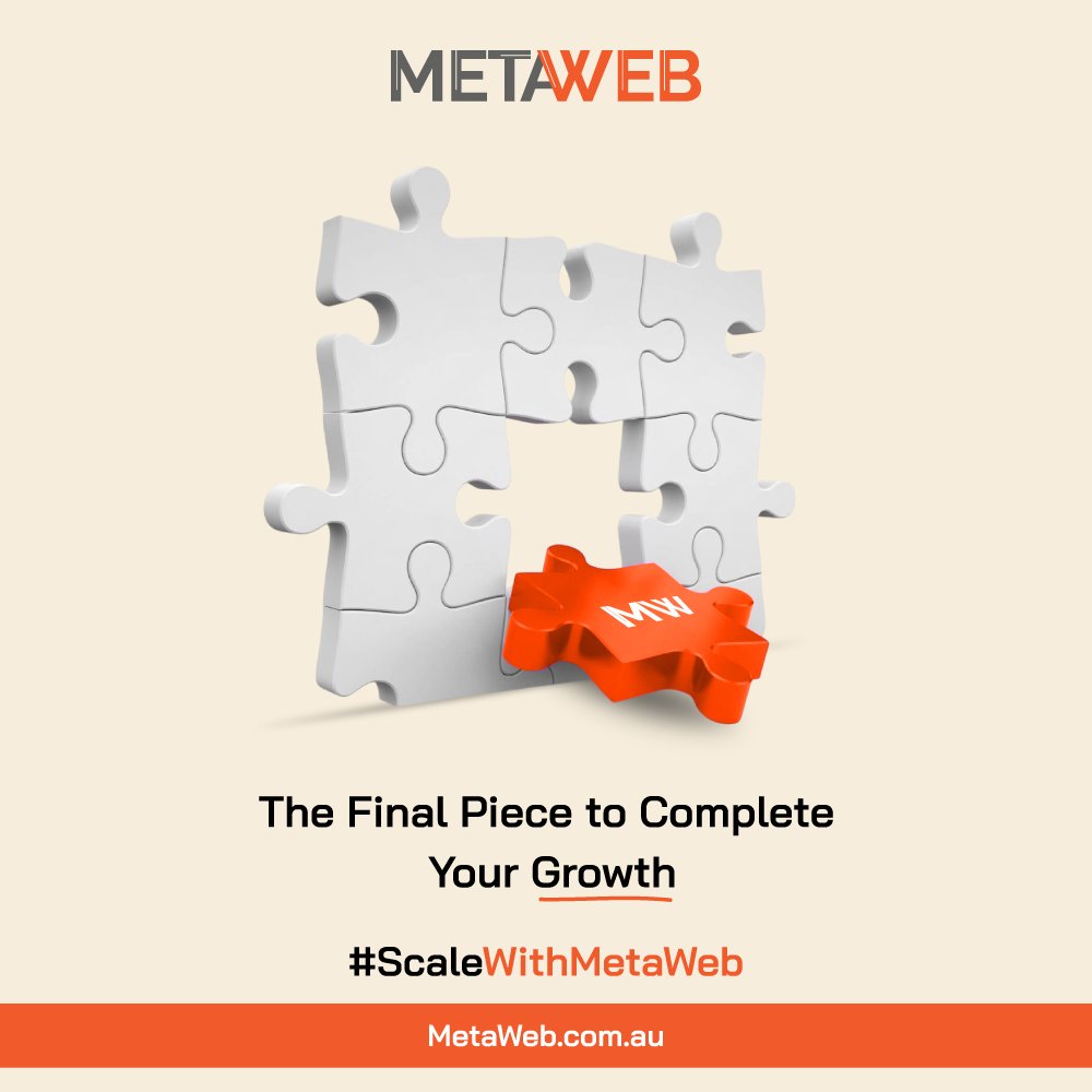 MetaWebAus's tweet image. Every business puzzle needs that perfect fit. For yours, it’s MetaWeb — the missing piece to accelerate growth. 🔥#ScaleWithMetaWeb
