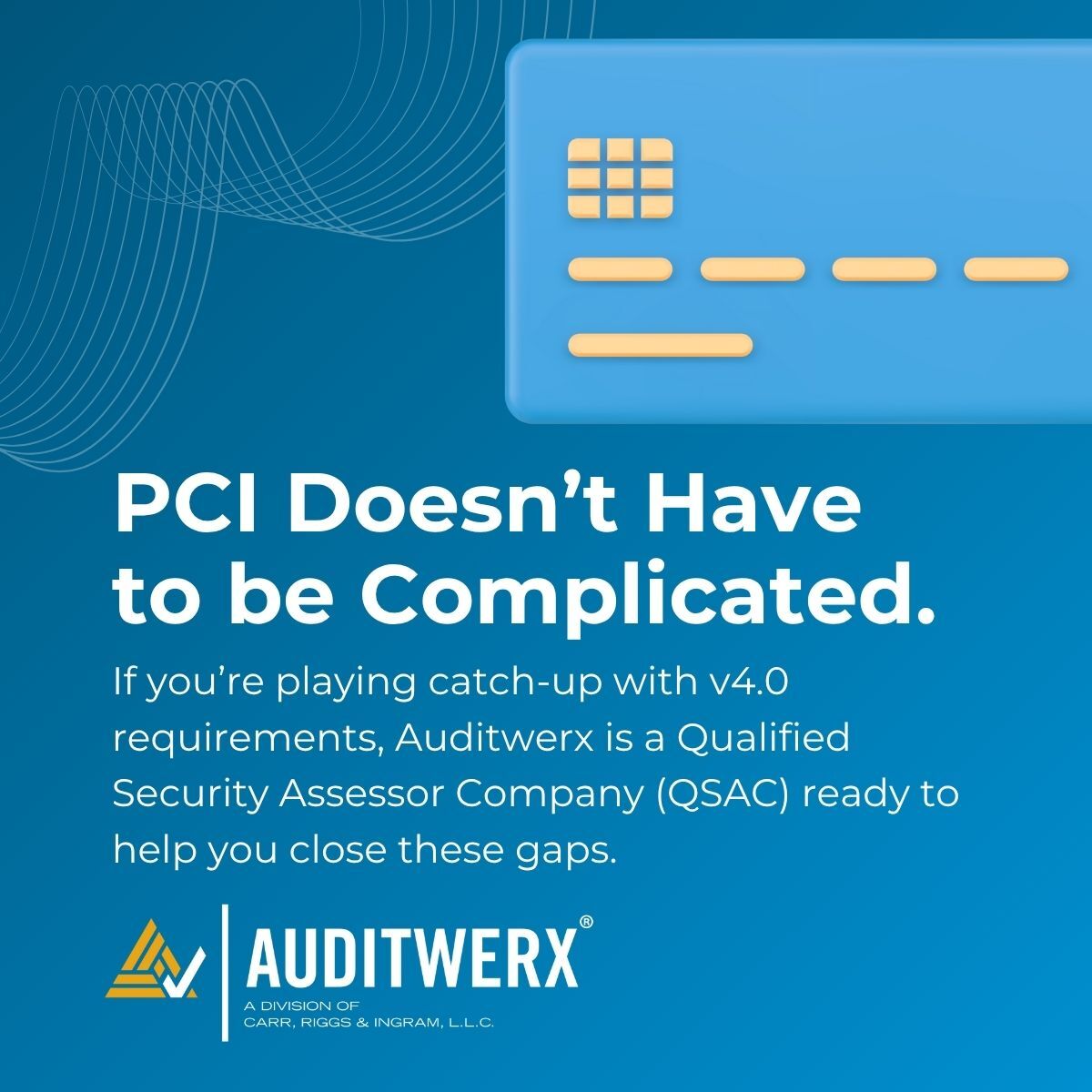 auditwerx's tweet image. Is Your Organization Struggling to Implement Key PCI DSS v4.0 Controls? 🛑.If you’re playing catch-up, Auditwerx is a QSAC ready to help you close gaps and achieve full v4.0 compliance. Don&apos;t risk a penalty—partner with a QSA today. #PCIDSS #v40Compliance #Auditwerx