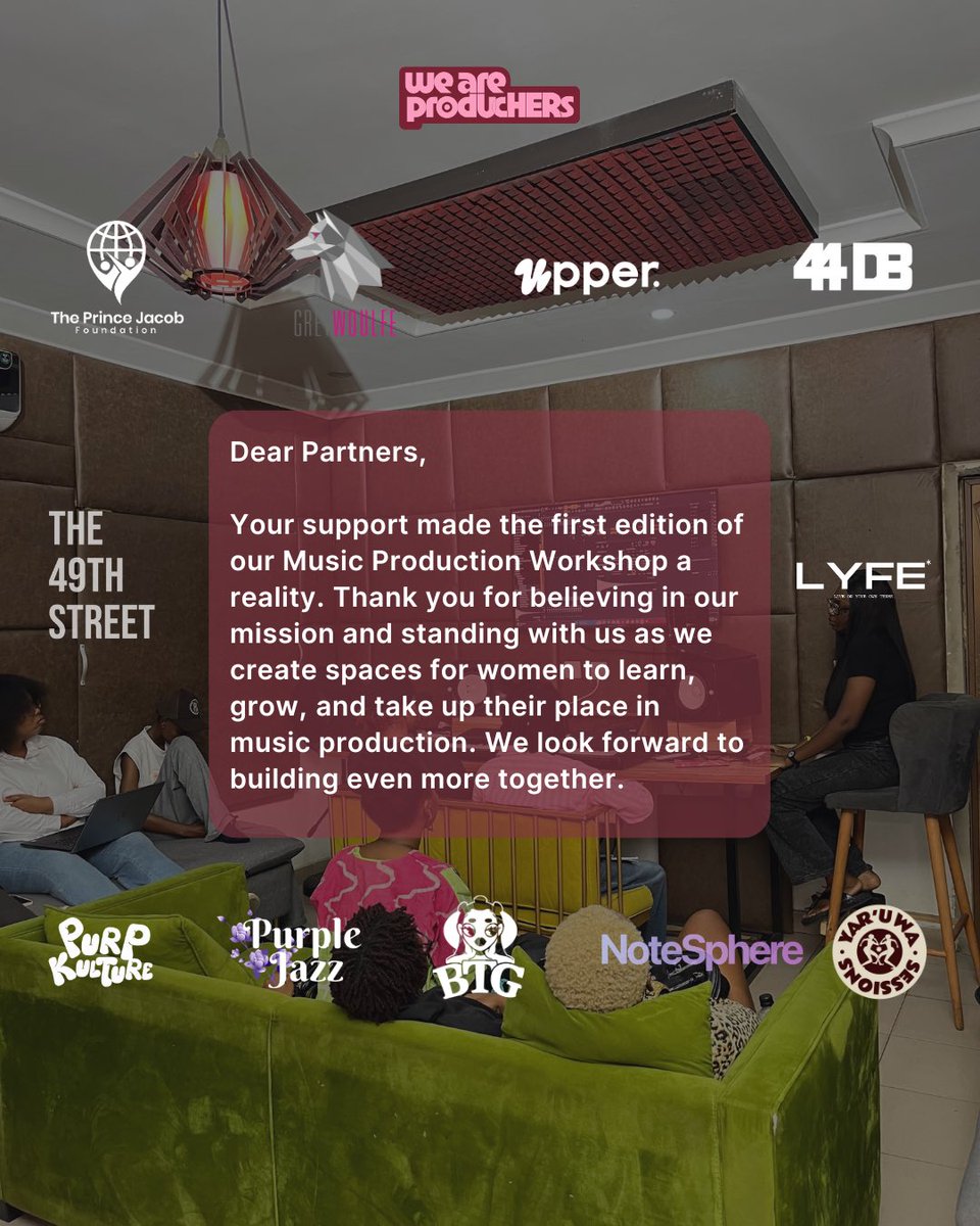 Our Music Production Workshop was a success. Thank you to all our partners, and to everyone who helped spread the word. Big love to our participants and facilitators, you made this experience truly special.
This is just the beginning. 💗
#WearrproducHERs