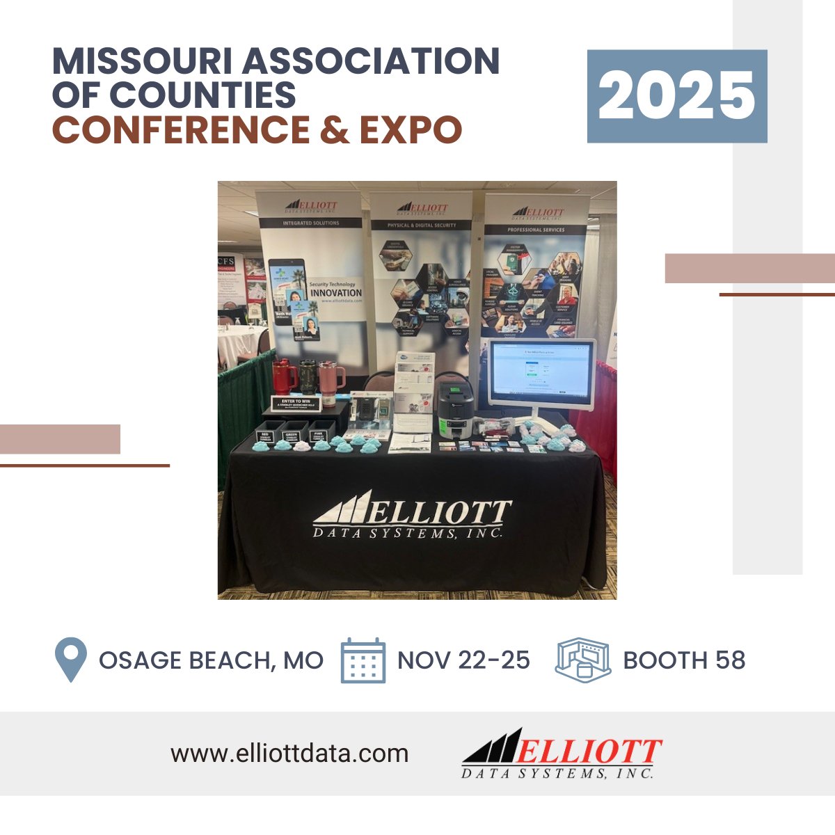 The MAC Conference &amp; Expo is here! Stop by Elliott Data Systems booth 58 and Matt will be able to demonstrate and answer all your questions about the latest identification, facility security and accountability solutions Elliott has to offer.