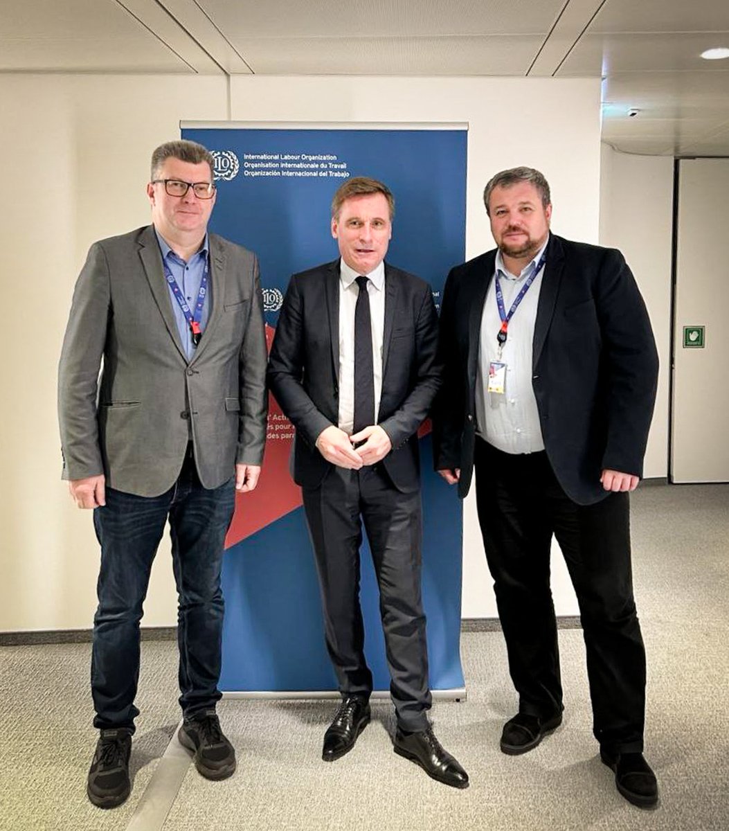 sali_darnast's tweet photo. 🤝 #BKDP representatives met with the new Director of the #ILO’s ACTRAV, Oliver Röpke.
They discussed cooperation and support for the #Belarusian labor movement, including the situation of unions in exile and imprisoned activists. https://t.co/HTQOXJKKIS