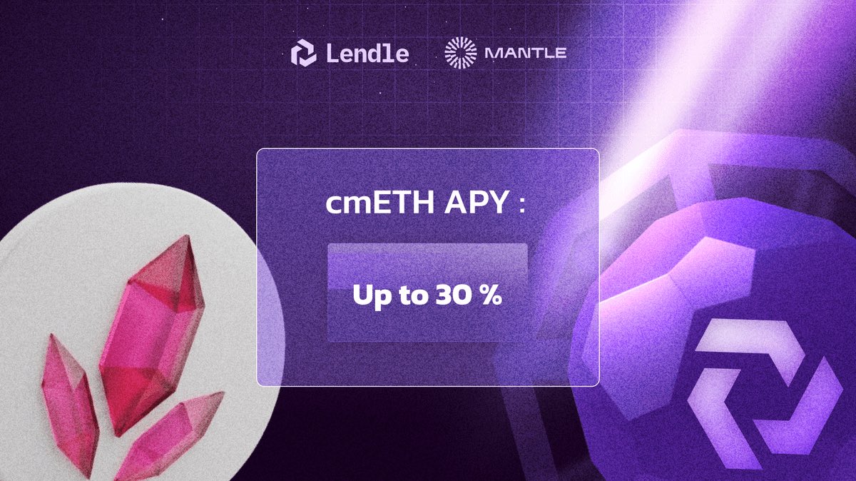 daaavid_xyz's tweet photo. Maximize your APY with $cmETH/ $WETH (Isolated Market) on Lendle

Initial deposit: $1,000 in $cmETH
Supply APY: 2.68%
Borrow APY (WETH): 4.22%
LTV limits: Max LTV = 92% | Liquidation Threshold = 95%

Try now : https://t.co/Awd1tfwisf https://t.co/wIiwzYC4Bg