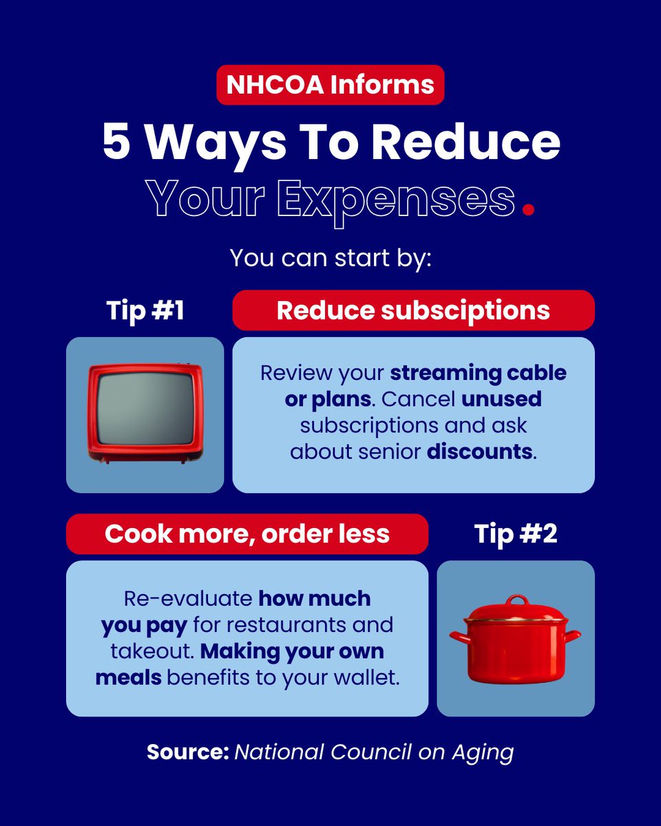 NHCOA's tweet photo. #NHCOAInforms | Smart #budgeting is more than just tracking expenses. It's about proactively identifying areas where you can cut costs without sacrificing your quality of life. 💵👛
These 5️⃣ strategies help you save #money each month! https://t.co/WckQZ9awxN