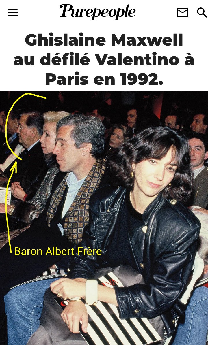 JozDire's tweet photo. Défilé #Valentino, Paris, 1992

📸 #GhislaineMaxwell &amp; #EpsteinFrance🇫🇷 qui à deux siège de lui est assis, le baron #AlbertFrère🎯🔥

Intime de longue date, voire un mentor, de Sarkozy, avec en commun, comme les #Bolloré, #AntoineBernheim &amp; Rothschild&amp;Co

https://t.co/8LbElPvZc1 https://t.co/nqvnzRyWc7