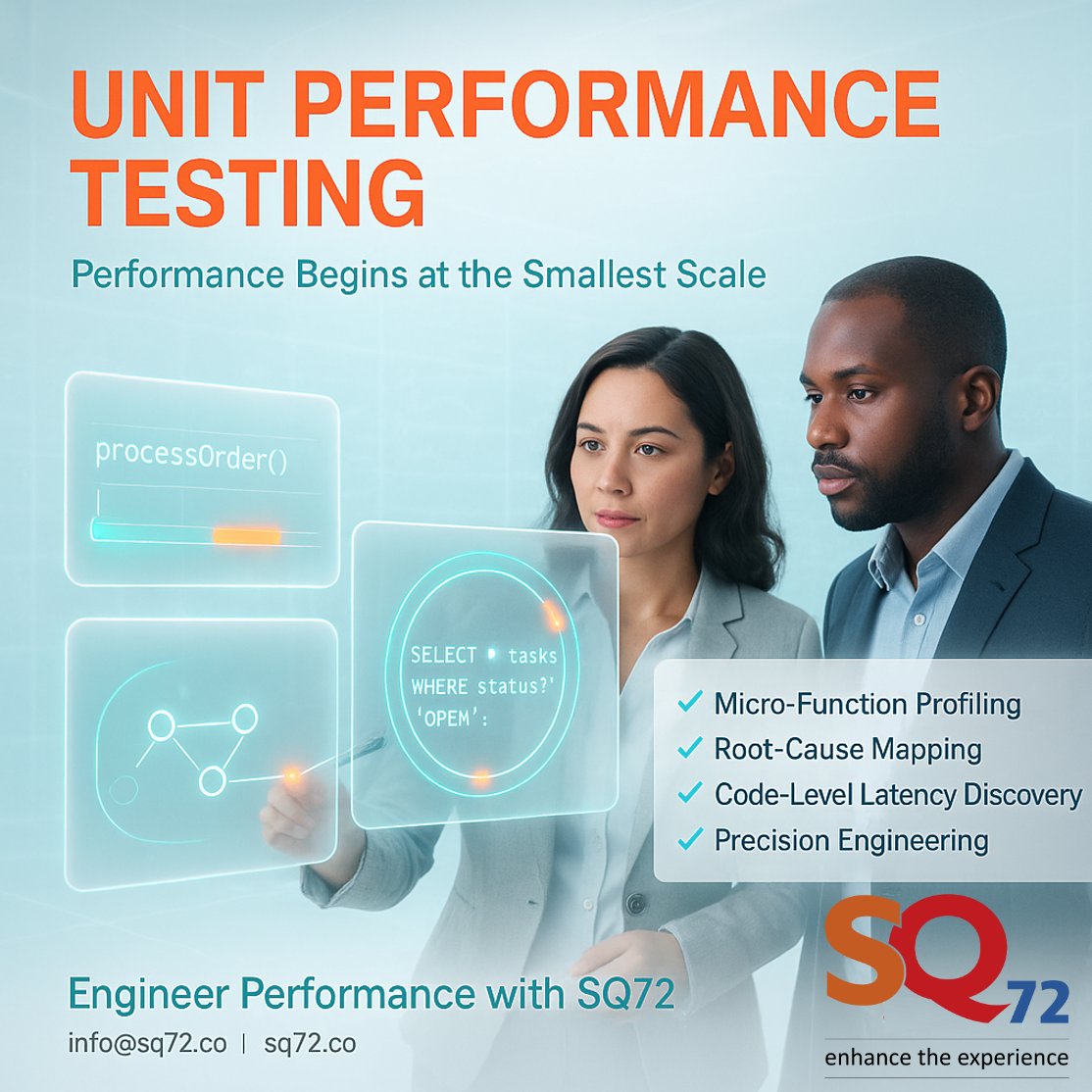 SQ72Testing's tweet image. Unit Performance Testing finds the micro-delays that hurt performance long before load hits your system.
Fix small, scale fast with SQ72.
🌐 sq72.co
#PerformanceTesting #SoftwarePerformance #DigitalPerformance #TechCapabilities #enterprisesoftwaredevelopment