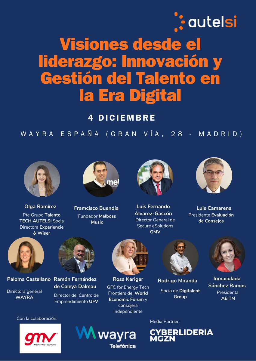 Autelsi's tweet image. Encuentro Talento Tech AUTELSI

📅 4 de diciembre | Wayra España
🎯 Encuentro Talento Tech de #AUTELSI: liderazgo, innovación y gestión del talento en la era digital.
Inscripción gratuita.autelsi.es/index.php/306-…
#TalentoTech #LiderazgoDigital #AUTELSI