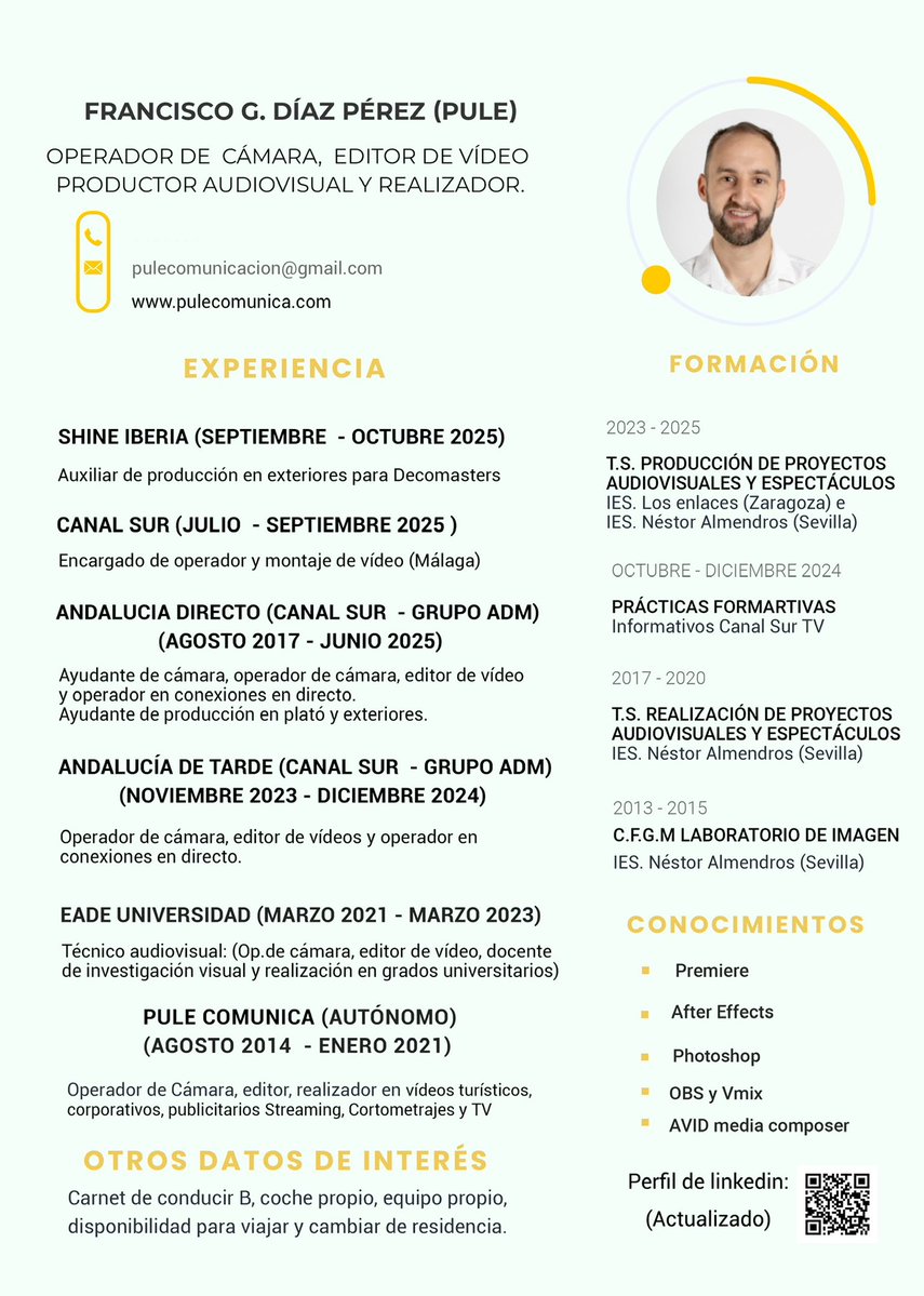 pulecomunica's tweet image. Modo #Opentowork activado.
Buscando un proyecto donde desarrollar mi experiencia laboral y mi formación. 

¿Estas buscando un perfil como el mio? Escríbeme.